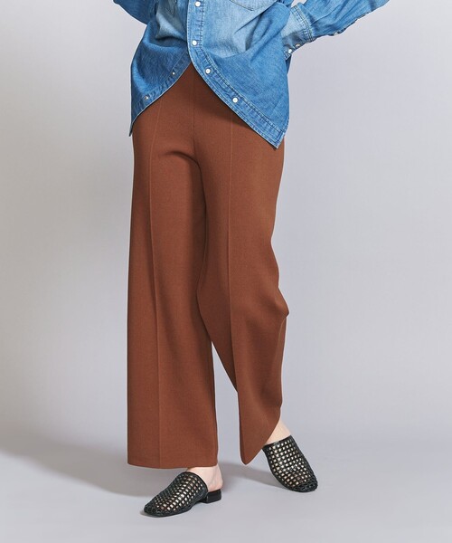 BEAUTY&YOUTH UNITED ARROWS(ビューティーアンドユースユナイテッドアローズ)の「ストレート ニットパンツ -ウォッシャブル-(その他パンツ・レディース・ダークブラウン/ベージュ/ブラック・S/M)」の5枚目の写真