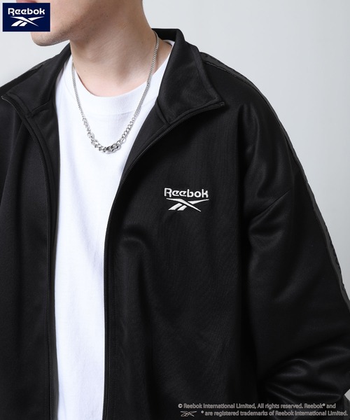 Reebok（リーボック）の「【REEBOK】 トラックジャケット / ジャージ 袖ライン ロゴ刺繍 【セットアップ可能】（ジャージ・レディース・チャコール/ネイビー/サックスブルー/ブラック・MEDIUM/LARGE/X-LARGE）」の17枚目の写真