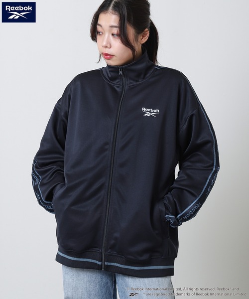 REEBOK】 トラックジャケット / ジャージ 袖ライン ロゴ刺繍