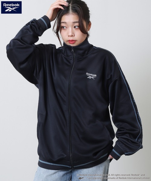 美品 Reebok トラックジャケット Reebok/リーボック 別注 ロゴ刺繍 オーバーサイズ ナイロン