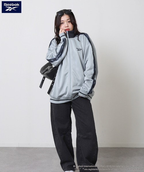 Reebok（リーボック）の「【REEBOK】 トラックジャケット / ジャージ 袖ライン ロゴ刺繍 【セットアップ可能】（ジャージ・レディース・チャコール/ネイビー/サックスブルー/ブラック・MEDIUM/LARGE/X-LARGE）」の7枚目の写真