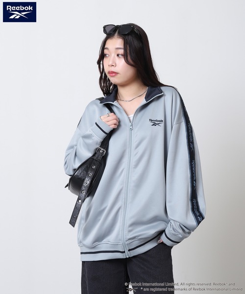 Reebok（リーボック）の「【REEBOK】 トラックジャケット / ジャージ 袖ライン ロゴ刺繍 【セットアップ可能】（ジャージ・レディース・チャコール/ネイビー/サックスブルー/ブラック・MEDIUM/LARGE/X-LARGE）」の6枚目の写真