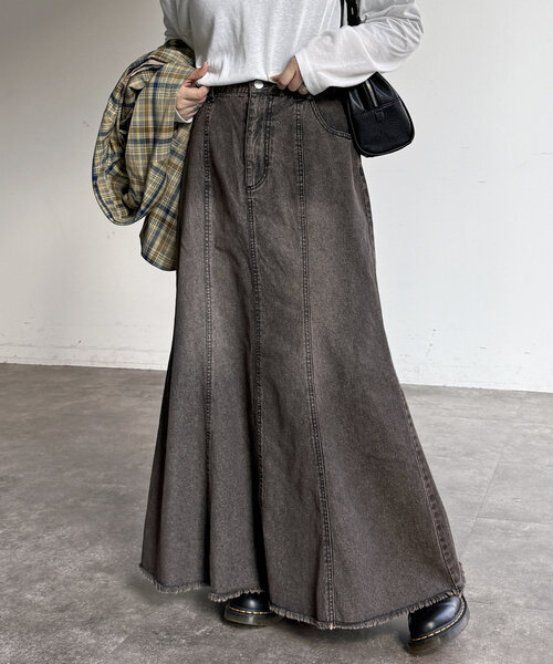 CPCM（シーピーシーエム）の「デニムマーメイドスカート（スカート・レディース・ブラック/ネイビー/ブルー/ダークブルー・FREE/PS）」の5枚目の写真