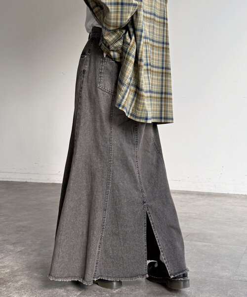 CPCM（シーピーシーエム）の「デニムマーメイドスカート（スカート・レディース・ブラック/ネイビー/ブルー/ダークブルー・FREE/PS）」の8枚目の写真