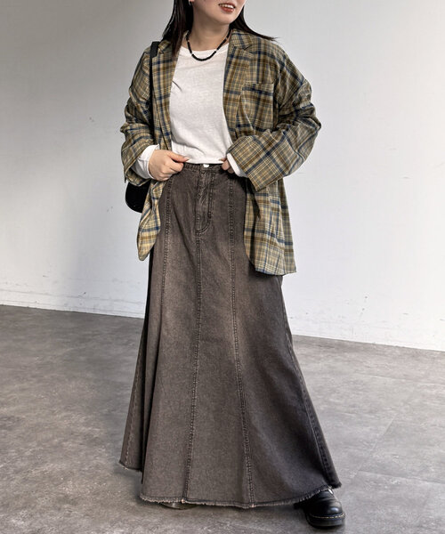 CPCM（シーピーシーエム）の「デニムマーメイドスカート（スカート・レディース・ブラック/ネイビー/ブルー/ダークブルー・FREE/PS）」の13枚目の写真