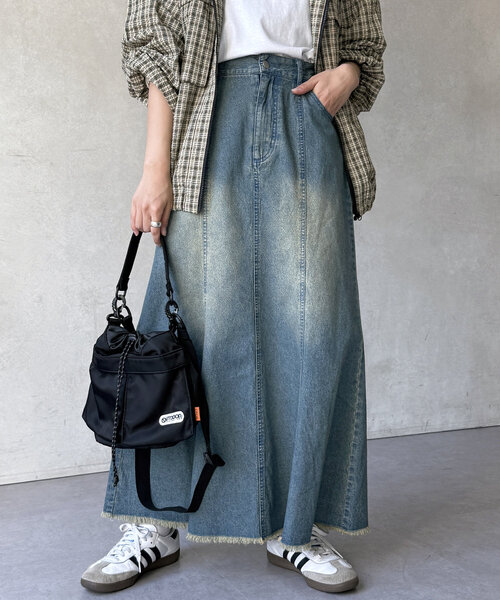 CPCM（シーピーシーエム）の「デニムマーメイドスカート（スカート・レディース・ブラック/ネイビー/ブルー/ダークブルー・FREE/PS）」の14枚目の写真