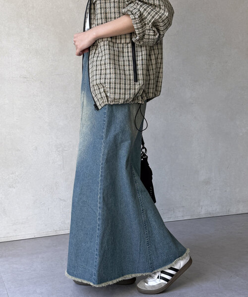 CPCM（シーピーシーエム）の「デニムマーメイドスカート（スカート・レディース・ブラック/ネイビー/ブルー/ダークブルー・FREE/PS）」の15枚目の写真