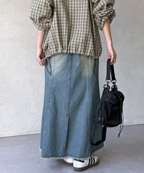 CPCM（シーピーシーエム）の「デニムマーメイドスカート（スカート・レディース・ブラック/ネイビー/ブルー/ダークブルー・FREE/PS）」の16枚目の写真