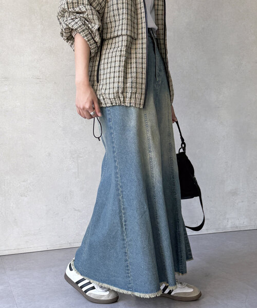 CPCM（シーピーシーエム）の「デニムマーメイドスカート（スカート・レディース・ブラック/ネイビー/ブルー/ダークブルー・FREE/PS）」の17枚目の写真