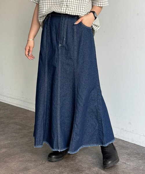 CPCM（シーピーシーエム）の「デニムマーメイドスカート（スカート・レディース・ブラック/ネイビー/ブルー/ダークブルー・FREE/PS）」の19枚目の写真