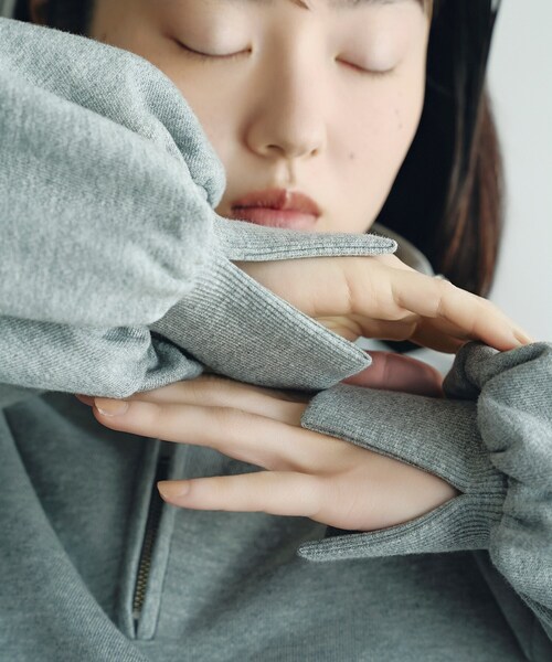 CODE A(コードエー)の「puff zip sweat(スウェット・レディース・ライトグレー/ホワイト・00)」の11枚目の写真