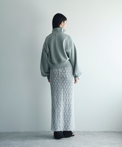 CODE A(コードエー)の「puff zip sweat(スウェット・レディース・ライトグレー/ホワイト・00)」の14枚目の写真