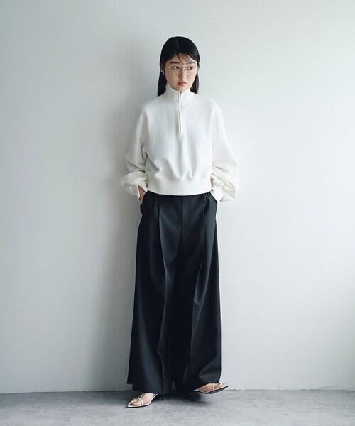 CODE A(コードエー)の「puff zip sweat(スウェット・レディース・ライトグレー/ホワイト・00)」の3枚目の写真