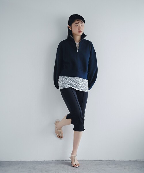 CODE A(コードエー)の「puff zip sweat(スウェット・レディース・ライトグレー/ホワイト・00)」の7枚目の写真