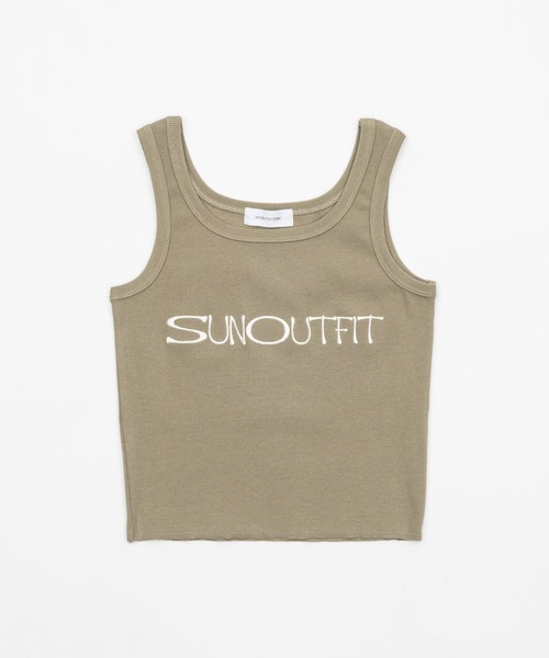 SUNOUTFIT タンクトップ moeka- sunoutfit 刺繍カットオ フタンクトップ made in