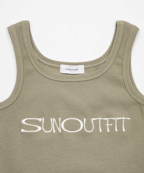 SUNOUTFIT タンクトップ moeka- sunoutfit 刺繍カットオ フ