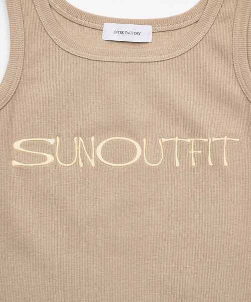 SUNOUTFIT タンクトップ moeka- sunoutfit 刺繍カットオ フタンクトップ made in