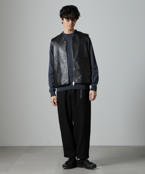 Lamb nappa ジップレザージレ（ベスト）｜NANO universe（ナノ