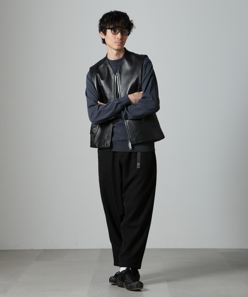 Lamb nappa ジップレザージレ（ベスト）｜NANO universe（ナノ