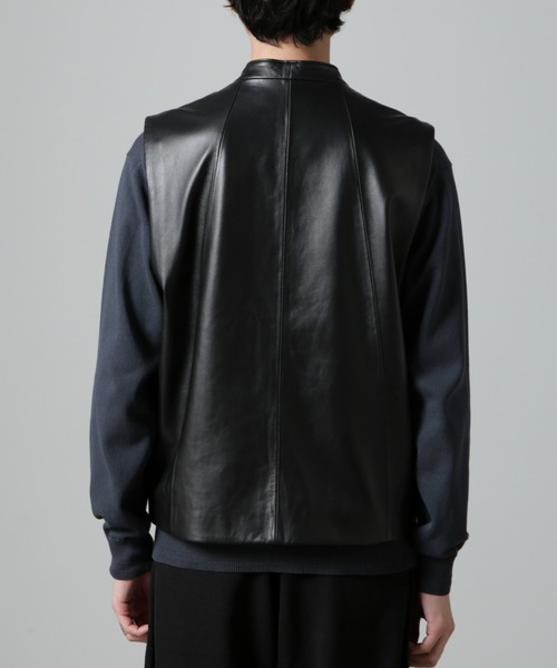 ナノユニバース　レザーベスト　ラムレザー Lamb nappa ジップレザージレ（ベスト）｜NANO universe（ナノ