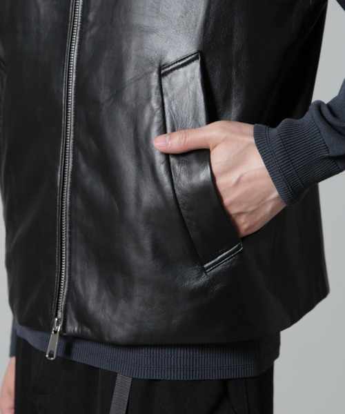 Lamb nappa ジップレザージレ（ベスト）｜NANO universe（ナノ
