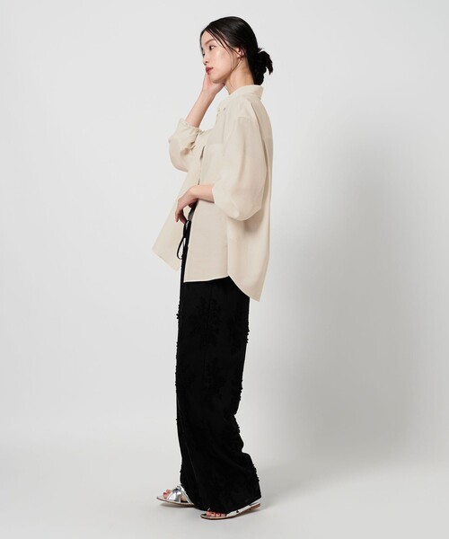 ビューティアンドユース　バックタックシアーシャツ BEAUTY＆YOUTH UNITED ARROWS ブラウス シャツ シアー バック