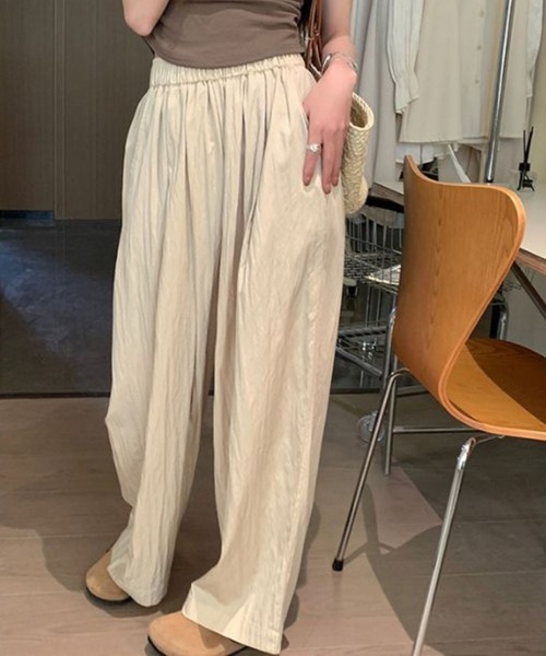 CADBURY(キャドバリー)の「ハイウエストドレープワイドパンツ(その他パンツ・レディース・カーキ/ブラック/アイボリー/ピンク/グレー/ベージュ・MEDIUM/SMALL/X-LARGE/LARGE)」の4枚目の写真