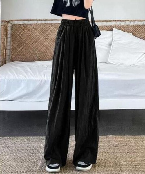 CADBURY(キャドバリー)の「ハイウエストドレープワイドパンツ(その他パンツ・レディース・カーキ/ブラック/アイボリー/ピンク/グレー/ベージュ・MEDIUM/SMALL/X-LARGE/LARGE)」の3枚目の写真