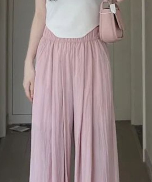 CADBURY(キャドバリー)の「ハイウエストドレープワイドパンツ(その他パンツ・レディース・カーキ/ブラック/アイボリー/ピンク/グレー/ベージュ・MEDIUM/SMALL/X-LARGE/LARGE)」の7枚目の写真