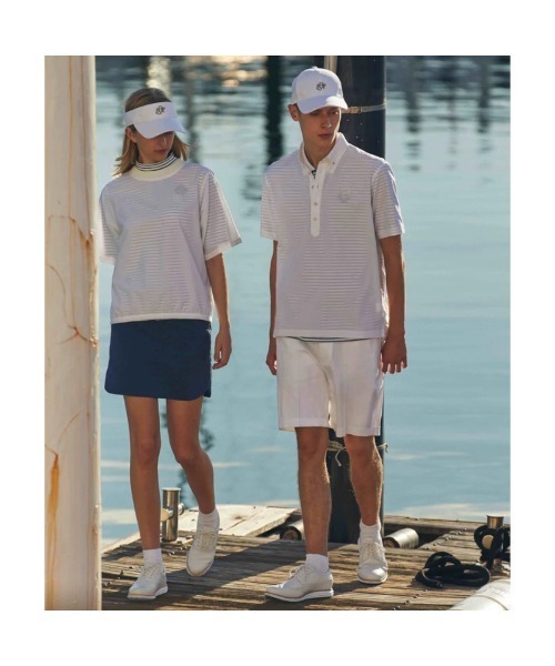 ZOY(ゾーイ)の「MENS COOLDOTS ミニリップストップ 半袖ポロシャツ(ポロシャツ・メンズ・キャメル/ホワイト・SMALL/MEDIUM/LARGE/X-LARGE)」の4枚目の写真