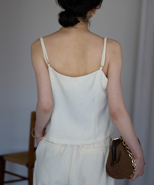 each（イーチ）の「【セットアップ可能】リネンライクフロントボタンキャミビスチェ（キャミソール・レディース・グレー/アイボリー・FREE）」の21枚目の写真