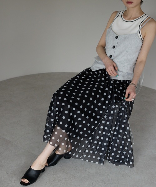 each（イーチ）の「【セットアップ可能】リネンライクフロントボタンキャミビスチェ（キャミソール・レディース・グレー/アイボリー・FREE）」の6枚目の写真