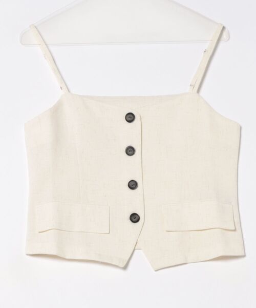 each（イーチ）の「【セットアップ可能】リネンライクフロントボタンキャミビスチェ（キャミソール・レディース・グレー/アイボリー・FREE）」の16枚目の写真