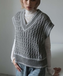 Ulysses | ステッチケーブルニットベスト(ベスト)