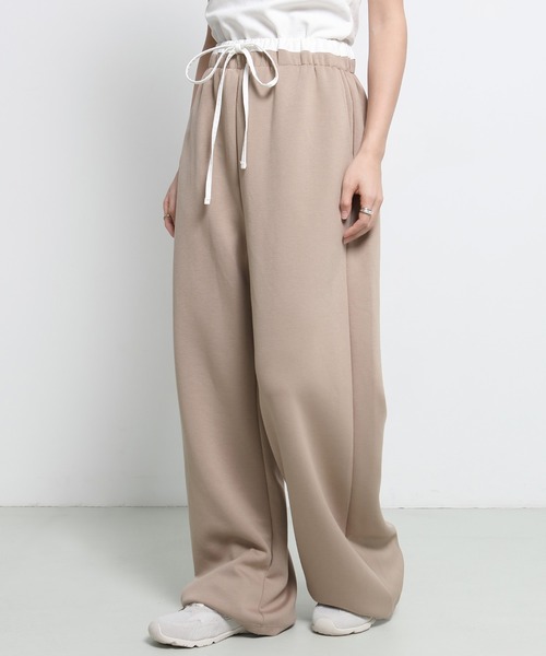 by LEGNA（バイレグナ）の「【選べる丈感】もっちり＆さらさら ダブルウエストワイドパンツ（その他パンツ・レディース・ネイビー/チャコール/ダークグレー/モカ/ピンク/ブラック/グレイッシュベージュ/セージグリーン/杢グレー/アッシュブラウン/ボルドー/ダークブラウン/スモークピンク/サンドベージュ・M-Short/M-Regular/L-Long/L-Regular/L-Short/M-Long/XL-Short/XL-Regular）」の6枚目の写真