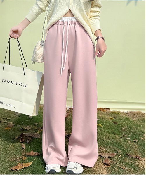 by LEGNA（バイレグナ）の「【選べる丈感】もっちり＆さらさら ダブルウエストワイドパンツ（その他パンツ・レディース・ネイビー/チャコール/ダークグレー/モカ/ピンク/ブラック/グレイッシュベージュ/セージグリーン/杢グレー/アッシュブラウン/ボルドー/ダークブラウン/スモークピンク/サンドベージュ・M-Short/M-Regular/L-Long/L-Regular/L-Short/M-Long/XL-Short/XL-Regular）」の13枚目の写真