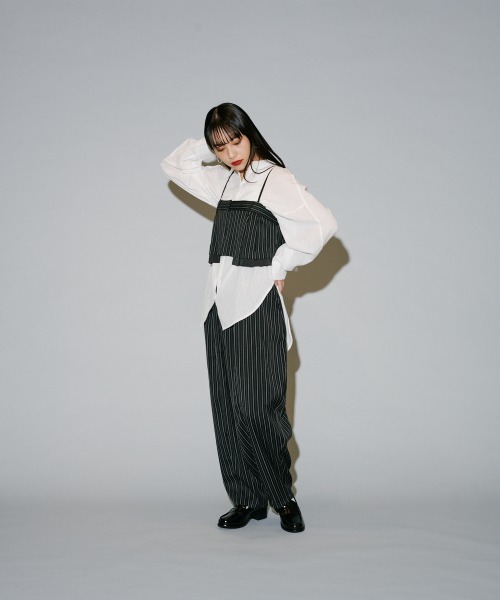terrace(テラス)の「ヘリンボーンストライプカーブパンツ(その他パンツ・レディース・ベージュ/チャコールグレー/ブラック/ダークグレー・MEDIUM)」の7枚目の写真