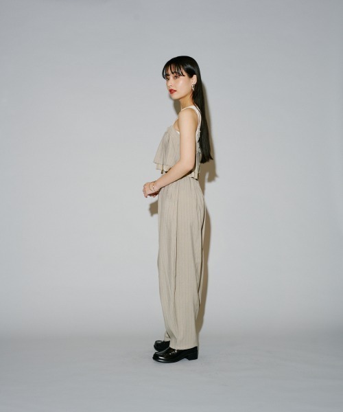 terrace(テラス)の「ヘリンボーンストライプカーブパンツ(その他パンツ・レディース・ベージュ/チャコールグレー/ブラック/ダークグレー・MEDIUM)」の15枚目の写真