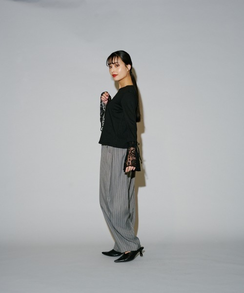 terrace(テラス)の「ヘリンボーンストライプカーブパンツ(その他パンツ・レディース・ベージュ/チャコールグレー/ブラック/ダークグレー・MEDIUM)」の21枚目の写真