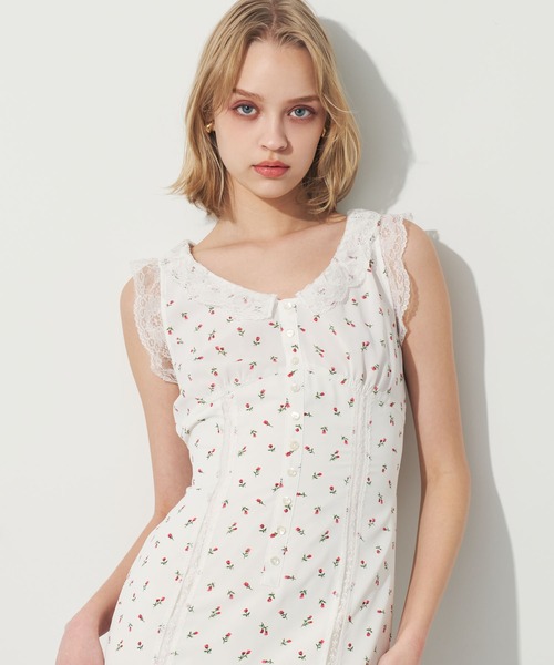 【美品✨】デイシー　ポワンティエフルールワンピース　ミークチュール　0 ME COUTURE（ミークチュール）の「ポワンティエフルール
