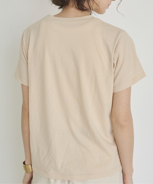 ANGIE(アンジー)の「スラブ天竺 ロゴ プリント Tシャツ(半袖)(Tシャツ/カットソー・レディース・ライトベージュ/チャコールグレー/オフホワイト/ライトピンク・FREE)」の18枚目の写真