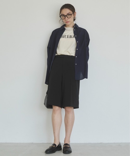 ANGIE(アンジー)の「スラブ天竺 ロゴ プリント Tシャツ(半袖)(Tシャツ/カットソー・レディース・ライトベージュ/チャコールグレー/オフホワイト/ライトピンク・FREE)」の5枚目の写真