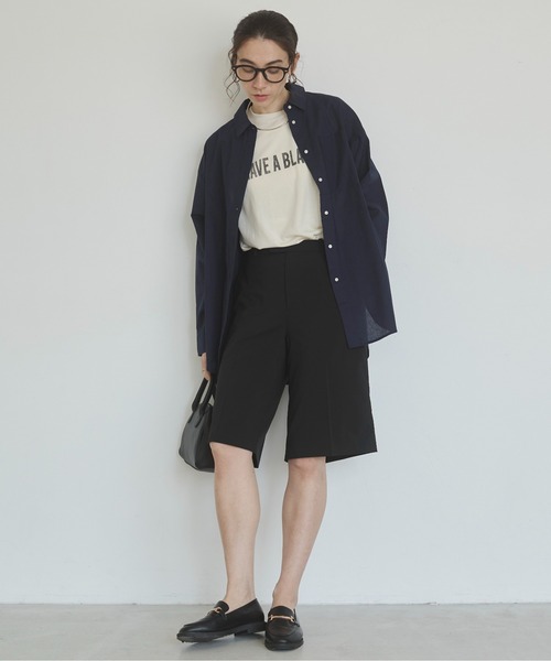 ANGIE(アンジー)の「スラブ天竺 ロゴ プリント Tシャツ(半袖)(Tシャツ/カットソー・レディース・ライトベージュ/チャコールグレー/オフホワイト/ライトピンク・FREE)」の6枚目の写真