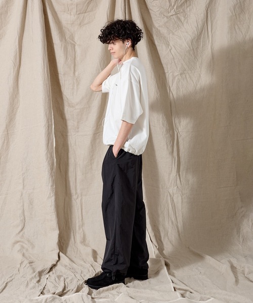 WETTEMPT（ウィテンプト）の「ONE SIDE DRAW CORD TEE / ワンサイドドローコードT（Tシャツ/カットソー・メンズ・オフホワイト/ブラック/杢グレー/ライトホワイト・SMALL/MEDIUM/LARGE）」の12枚目の写真