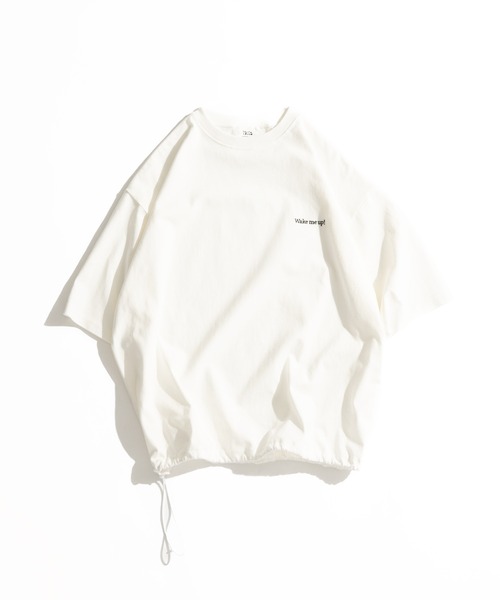 WETTEMPT（ウィテンプト）の「ONE SIDE DRAW CORD TEE / ワンサイドドローコードT（Tシャツ/カットソー・メンズ・オフホワイト/ブラック/杢グレー/ライトホワイト・SMALL/MEDIUM/LARGE）」の5枚目の写真