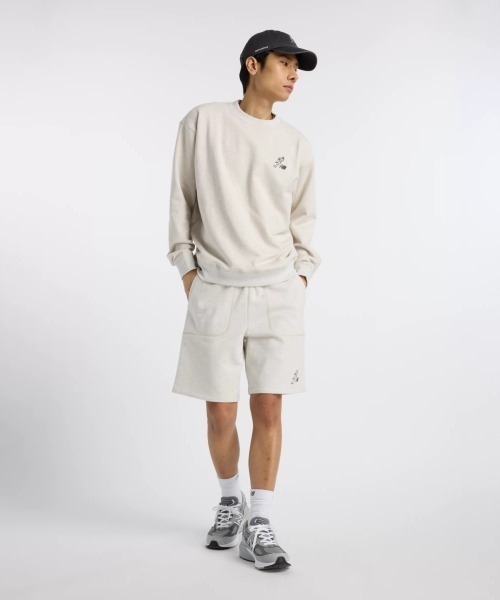 Kinetics(キネティクス)の「"New Balance Shohei Signature Fleece 9"" Short(ニューバランス 大谷翔平シグネチャー フリース9インチショーツ)"(スウェットパンツ・メンズ・ベージュ系・SMALL)」の10枚目の写真