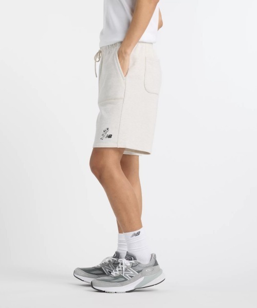 Kinetics(キネティクス)の「"New Balance Shohei Signature Fleece 9"" Short(ニューバランス 大谷翔平シグネチャー フリース9インチショーツ)"(スウェットパンツ・メンズ・ベージュ系・SMALL)」の11枚目の写真