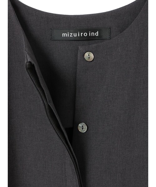 mizuiroind(ミズイロインド)の「mizuiro ind ポプリンノースリーブフレアワンピース(ワンピース・レディース・ブラック/チャコールグレー/ネイビー/グレー・FREE)」の17枚目の写真