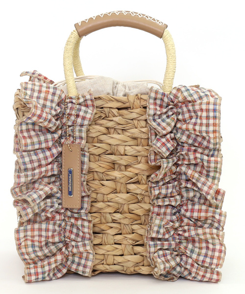 SMIR NASLI（サミールナスリ）の「フリルカゴバッグ（かごバッグ・レディース・ブラック/ナチュラル/ブラウン・FREE）」の6枚目の写真