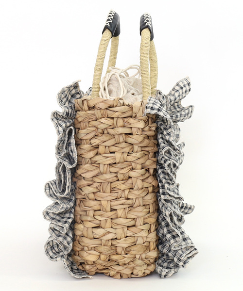 SMIR NASLI（サミールナスリ）の「フリルカゴバッグ（かごバッグ・レディース・ブラック/ナチュラル/ブラウン・FREE）」の8枚目の写真